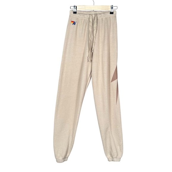 AVIATOR NATION Bolt Relaxed Crew Sweatpants in Sand // Mocha - Picture 12 of 12